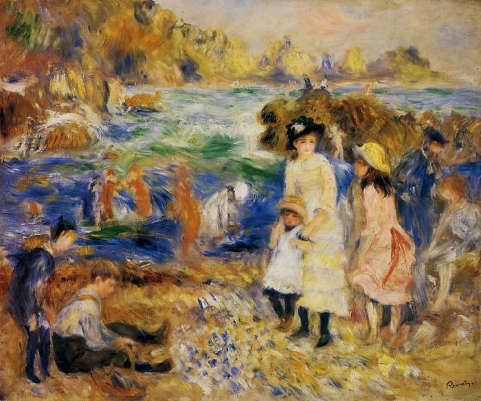 Pierre Auguste Renoir Enfants au bord de la mer a Guernsey oil painting picture